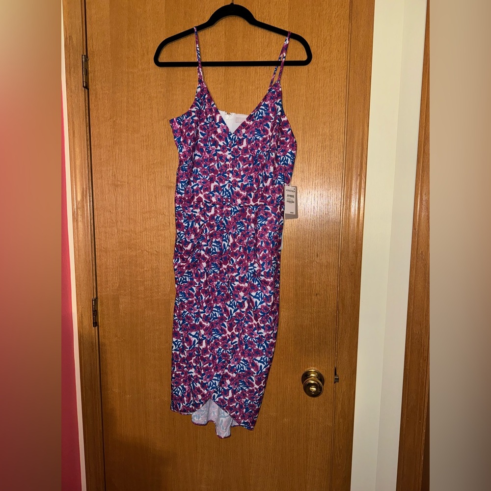 Chelsea28 Pink and Blue Floral Dress